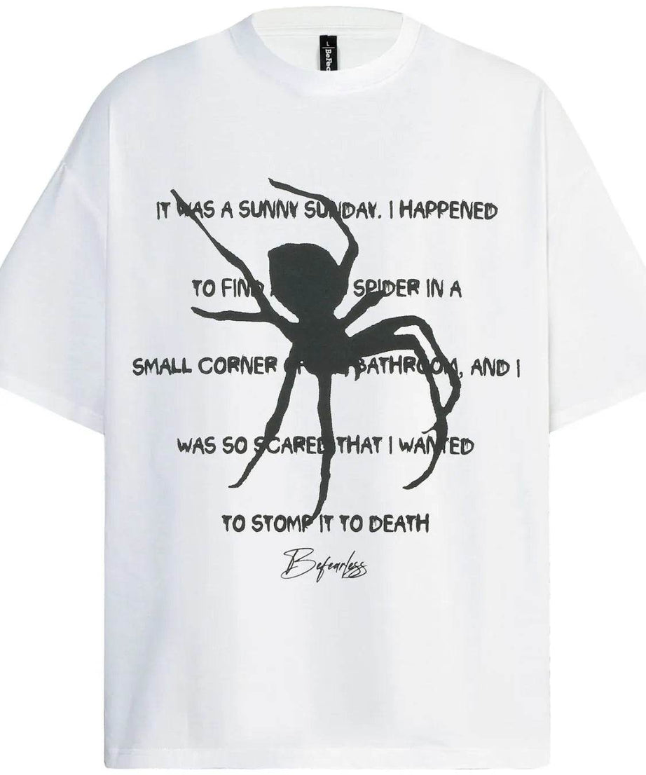 Men's Oversized Gothic Spider Graphic T-Shirt - ELY VESSA LLC