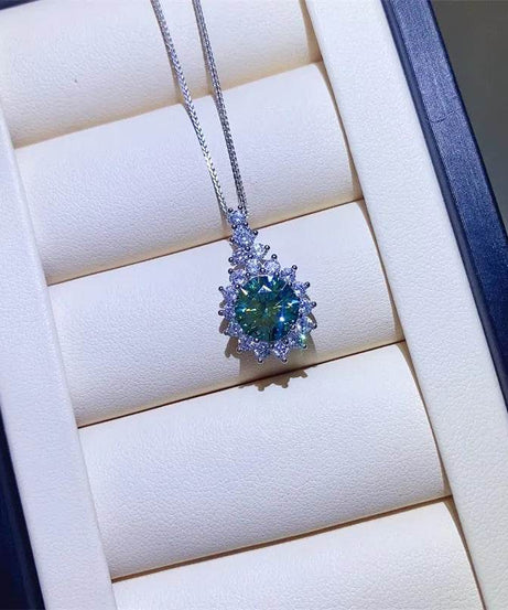 3 Carat Moissanite 925 Sterling Silver Pendant Necklace - ELY VESSA LLC
