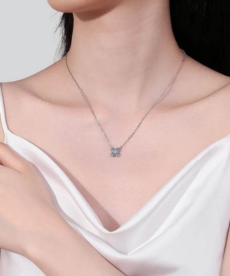 1.26 Carat Moissanite 925 Sterling Silver Geometric Shape Pendant Necklace - ELY VESSA LLC