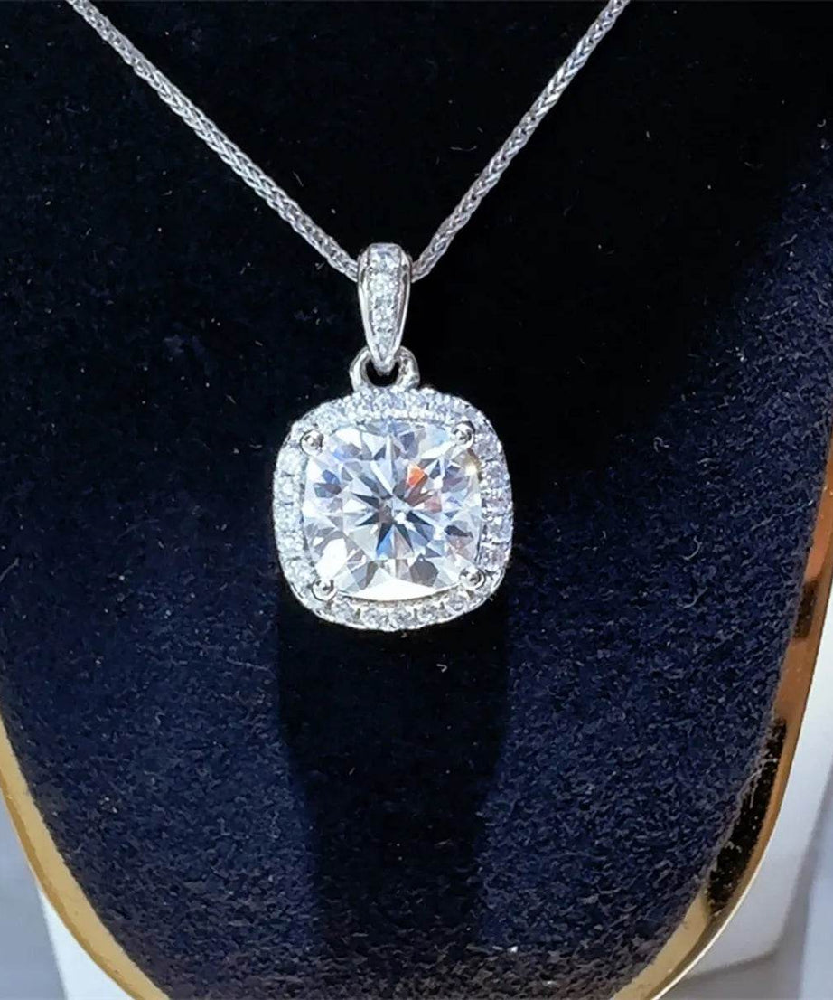 5 Carat Moissanite 925 Sterling Silver Necklace - ELY VESSA LLC