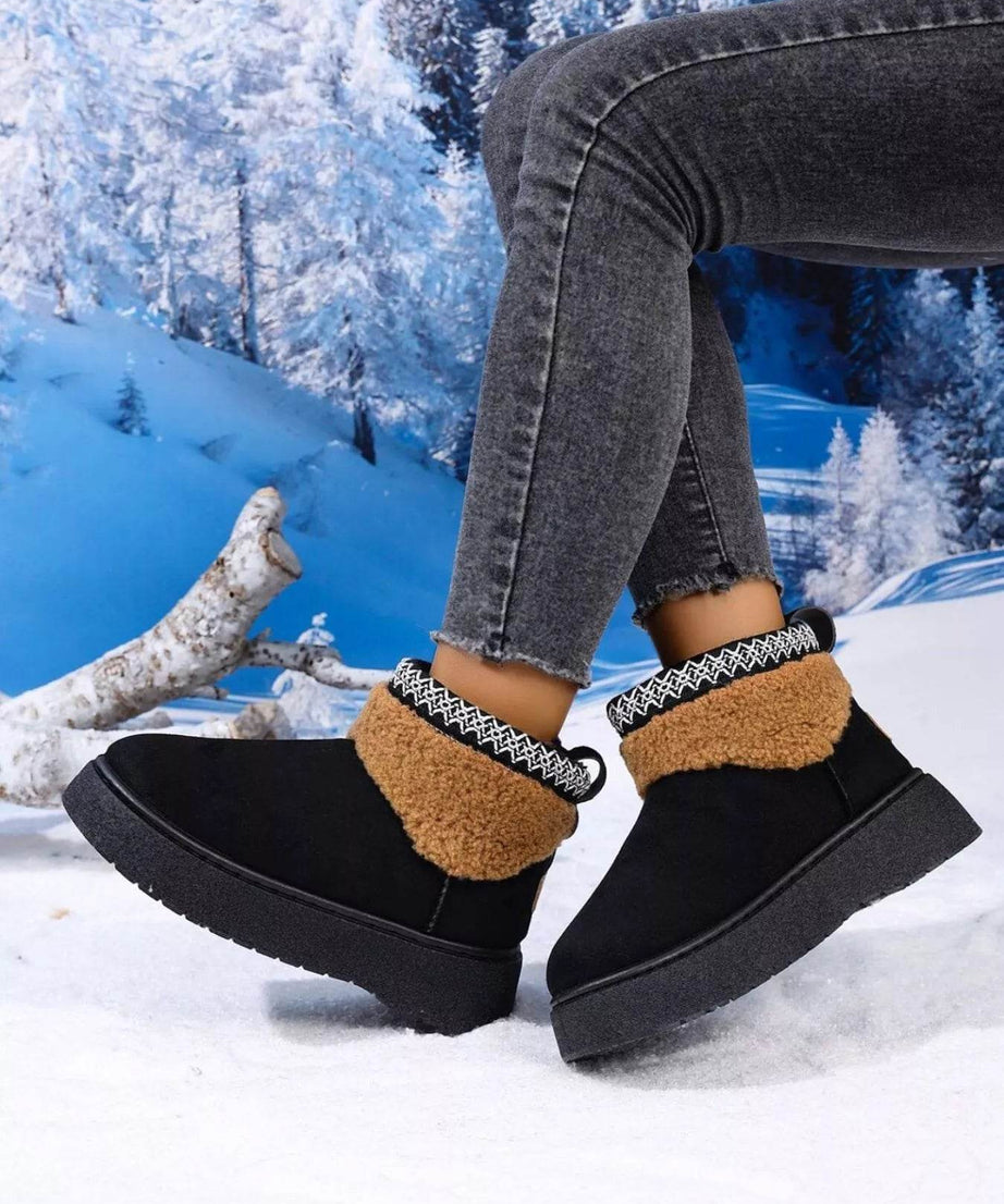 Round Toe Platform Boots - ELY VESSA LLC