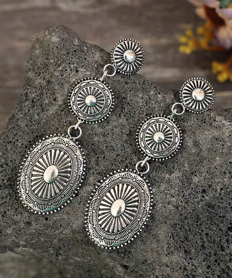 Vintage Alloy Dangle Earrings - ELY VESSA LLC