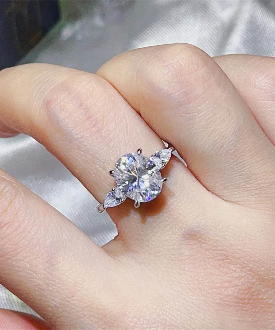 3 Carat Moissanite 925 Sterling Silver Ring - ELY VESSA LLC