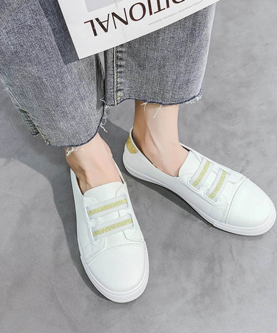 Round Toe Flat Sneakers - ELY VESSA LLC
