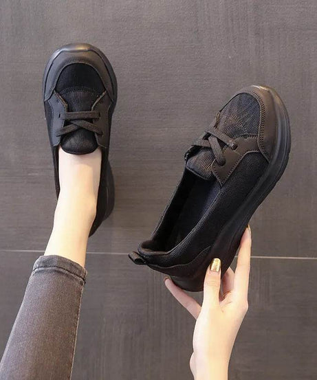 Round Toe Lace Up Sneakers - ELY VESSA LLC