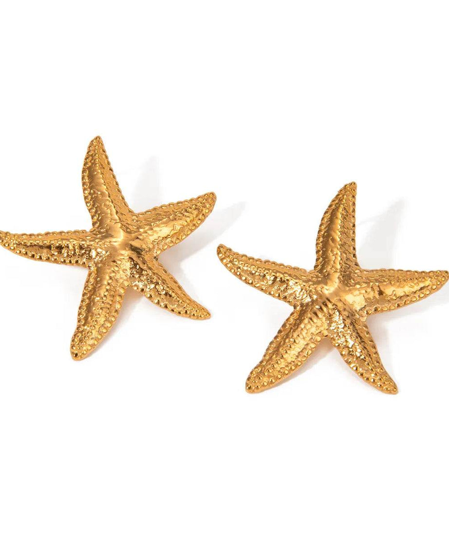 18K Gold-Plated Starfish Stud Earrings - ELY VESSA LLC