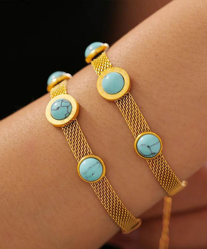 Turquoise Titanium Steel Bracelet - ELY VESSA LLC
