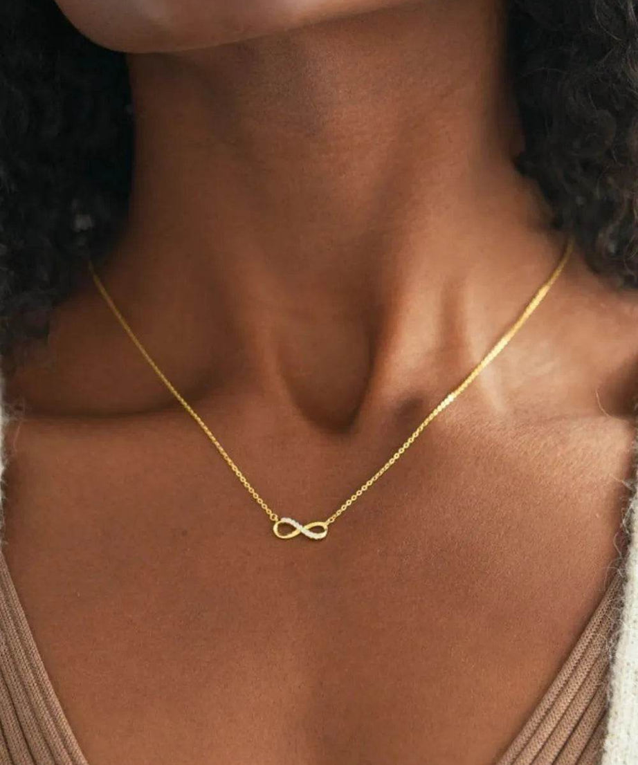 925 Sterling Silver Inland Zircon Infinite Necklace - ELY VESSA LLC