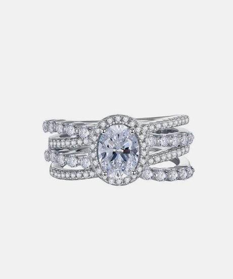 3 Carat Moissanite 925 Sterling Silver Layered Ring - ELY VESSA LLC