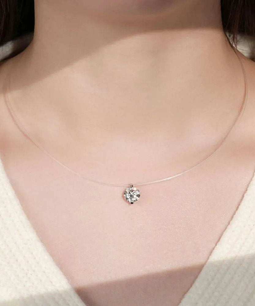 1 Carat Moissanite 925 Sterling Silver Necklace - ELY VESSA LLC