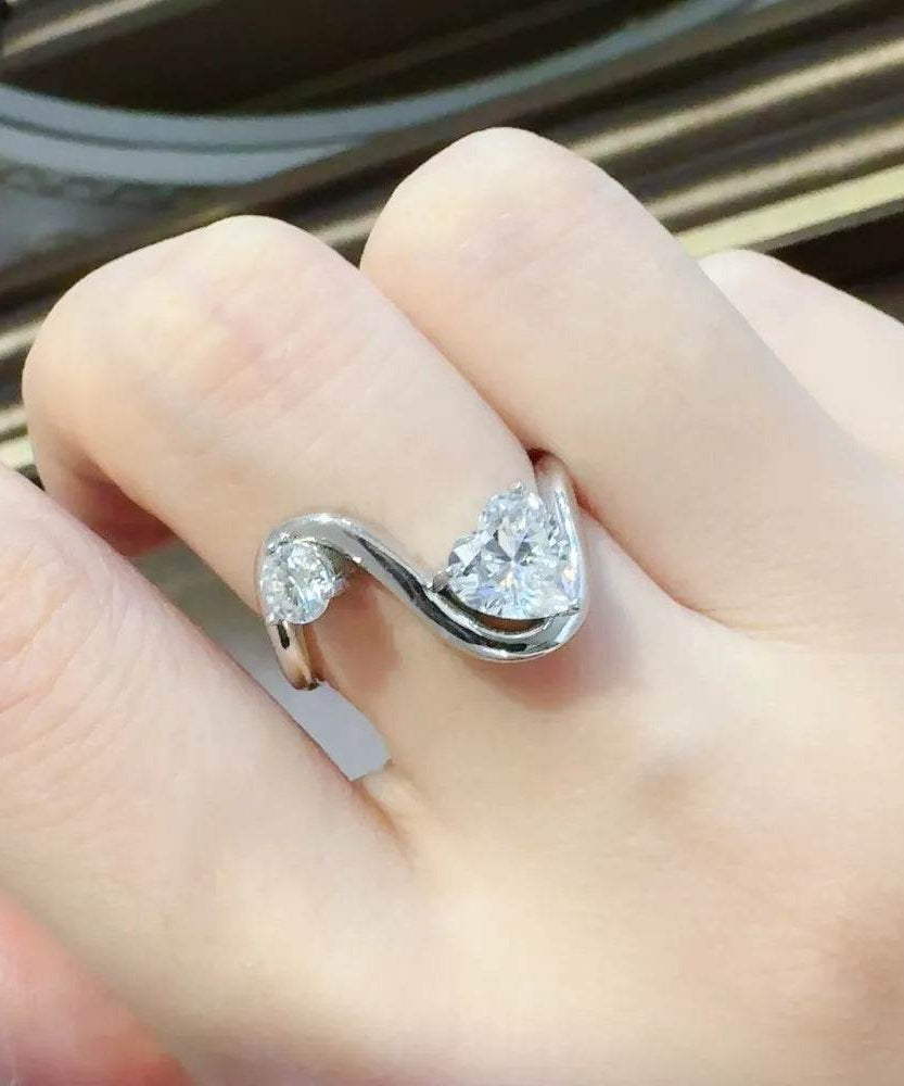 1.3 Carat Moissanite 925 Sterling Silver Irregular Shape Ring - ELY VESSA LLC