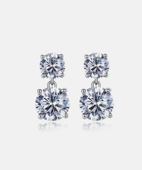 10 Carat Moissanite 925 Sterling Silver Earrings - ELY VESSA LLC