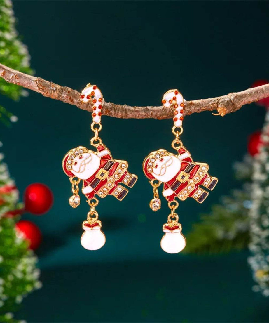 Christmas Santa Drop Earrings - ELY VESSA LLC