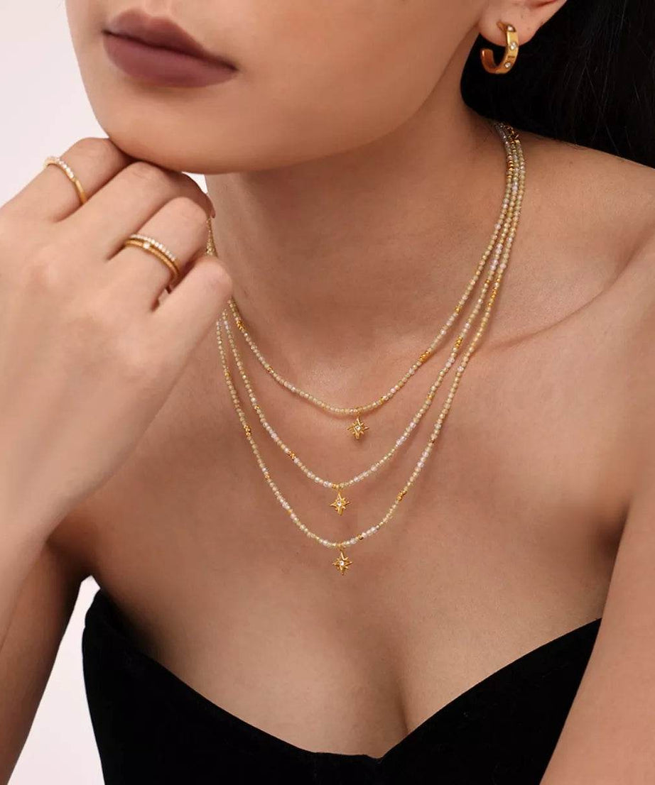 18K Gold-Plated Star Pendant Necklace with Zircon - ELY VESSA LLC