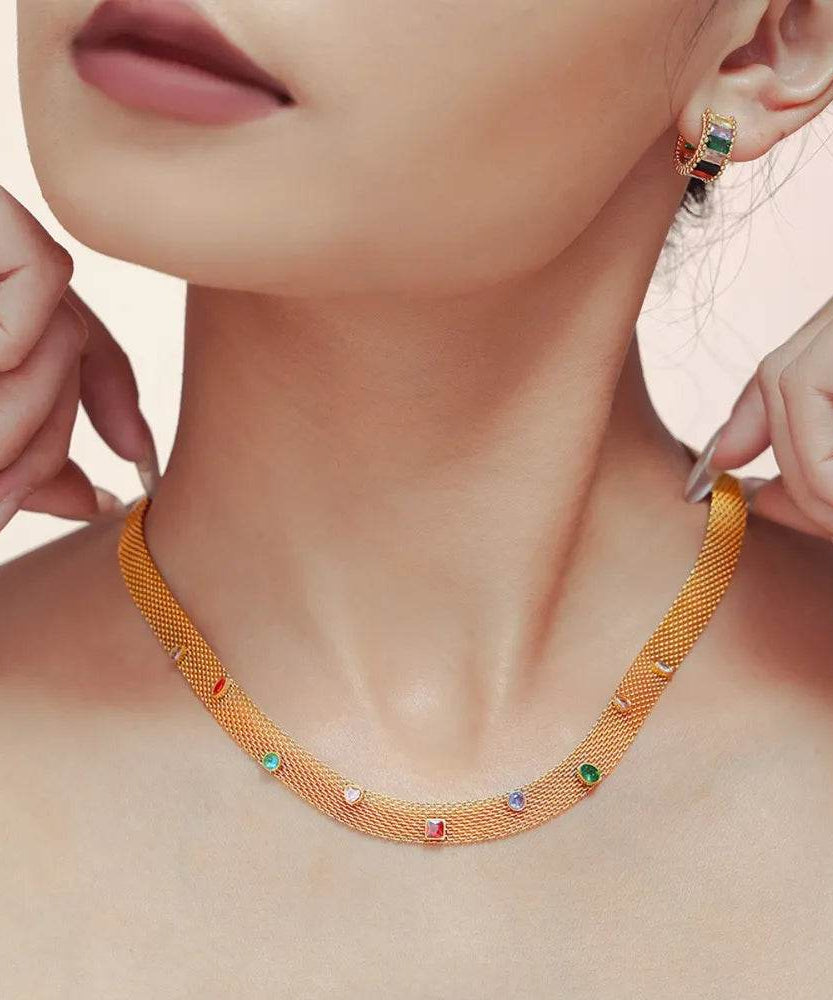 Titanium Steel Zircon Necklace - ELY VESSA LLC