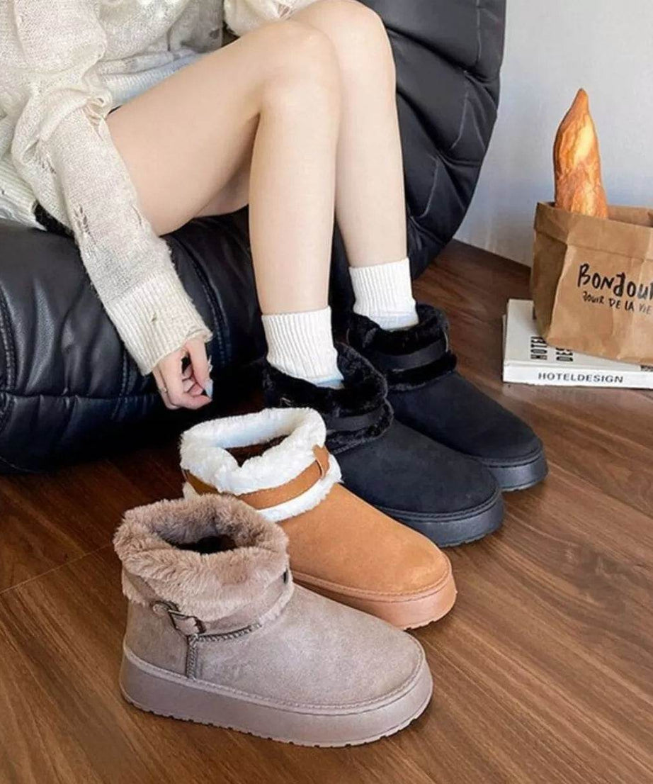 Round Toe Platform Boots - ELY VESSA LLC
