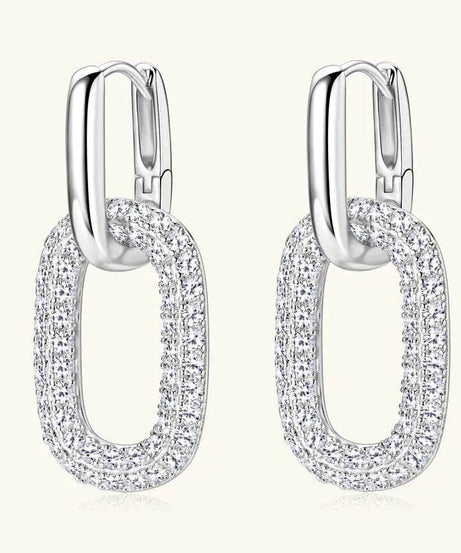 2.16 Carat Moissanite 925 Sterling Silver Earrings - ELY VESSA LLC