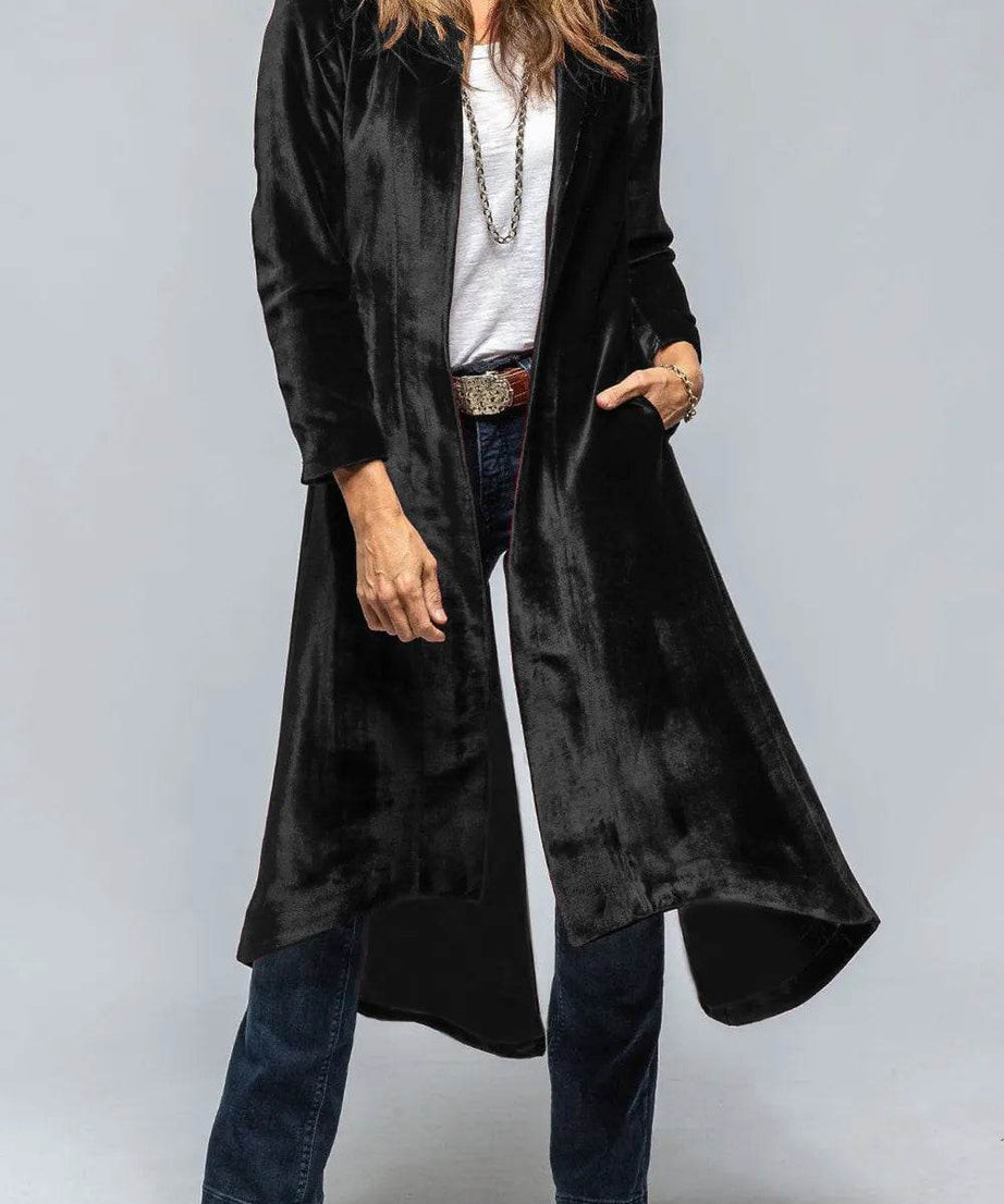 Slit Back Open Front Cardigan - ELY VESSA LLC