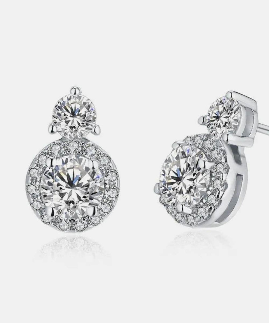 1 Carat Moissanite 925 Sterling Silver Earrings - ELY VESSA LLC
