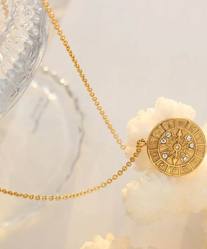 Zircon Titanium Steel Timepiece Shape Necklace - ELY VESSA LLC