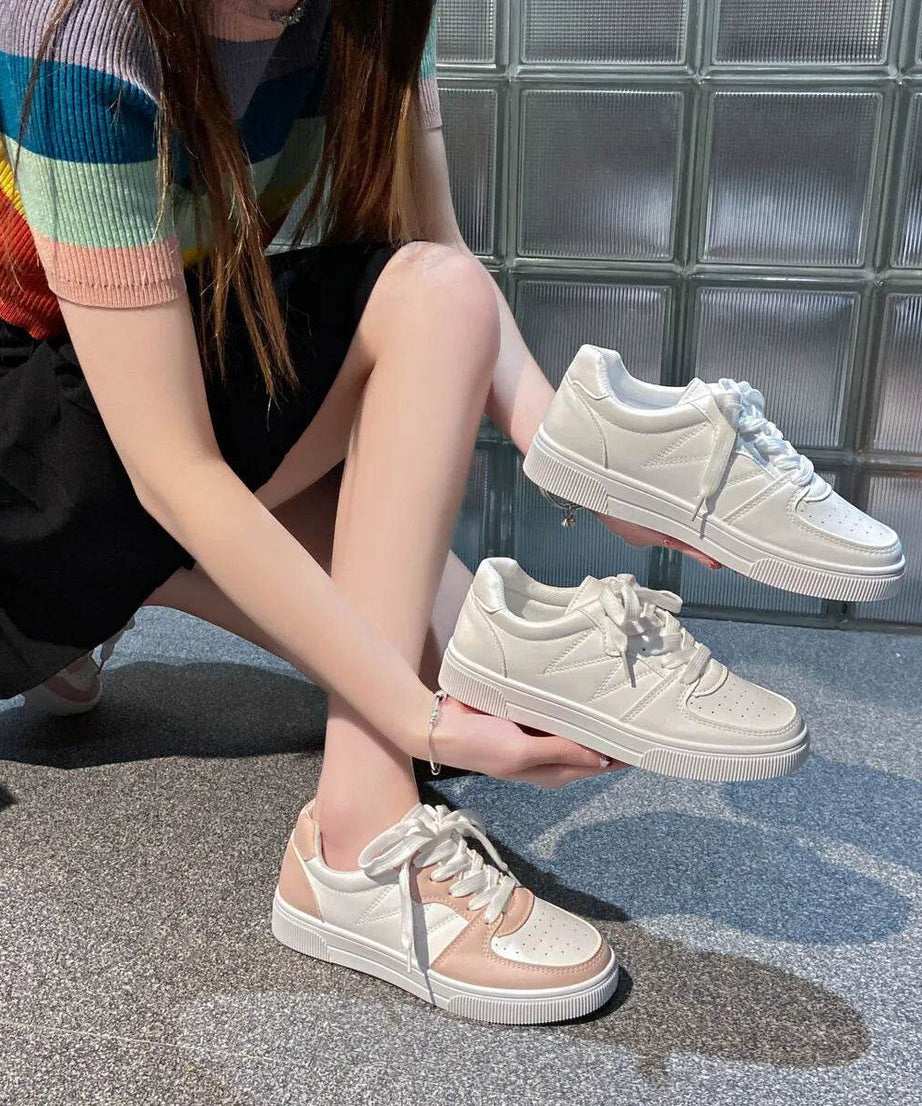 Low-Top Lace-Up Breathable Sneakers - ELY VESSA LLC