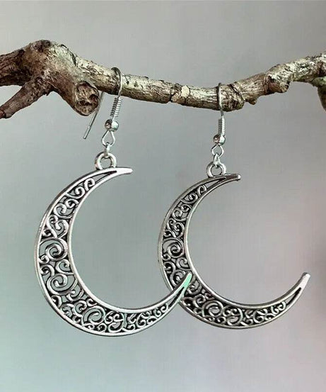 Alloy Cutout Moon Earrings - ELY VESSA LLC