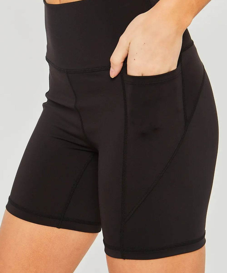 Love Tree High Waist Seam Detail Active Shorts - ELY VESSA LLC