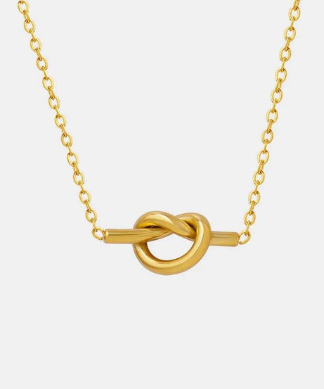 18K Gold-Plated Titanium Steel Knot Necklace - ELY VESSA LLC