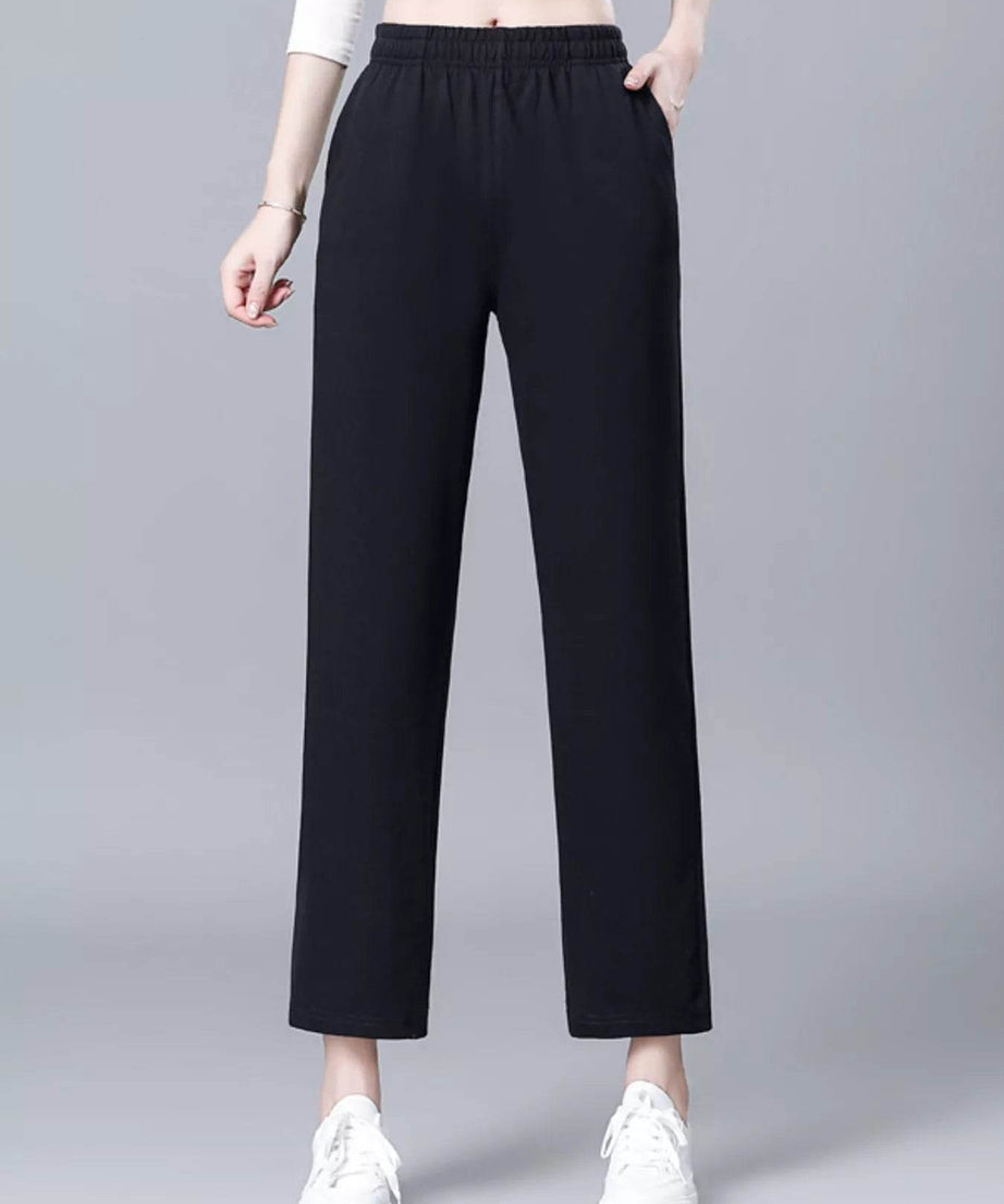 Elastic Waist Loose Fit Pants - ELY VESSA LLC