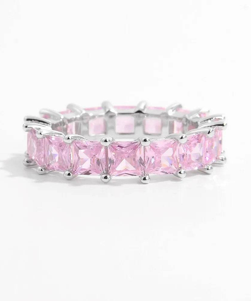 925 Sterling Silver Inlaid Zircon Ring - ELY VESSA LLC