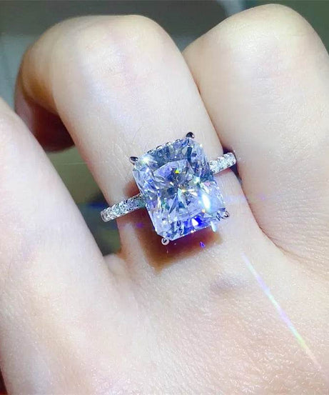 5 Carat Moissanite Zircon 925 Sterling Silver Ring - ELY VESSA LLC