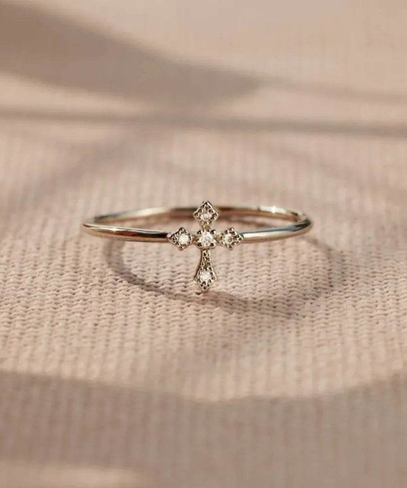 925 Sterling Silver Cross Ring - ELY VESSA LLC