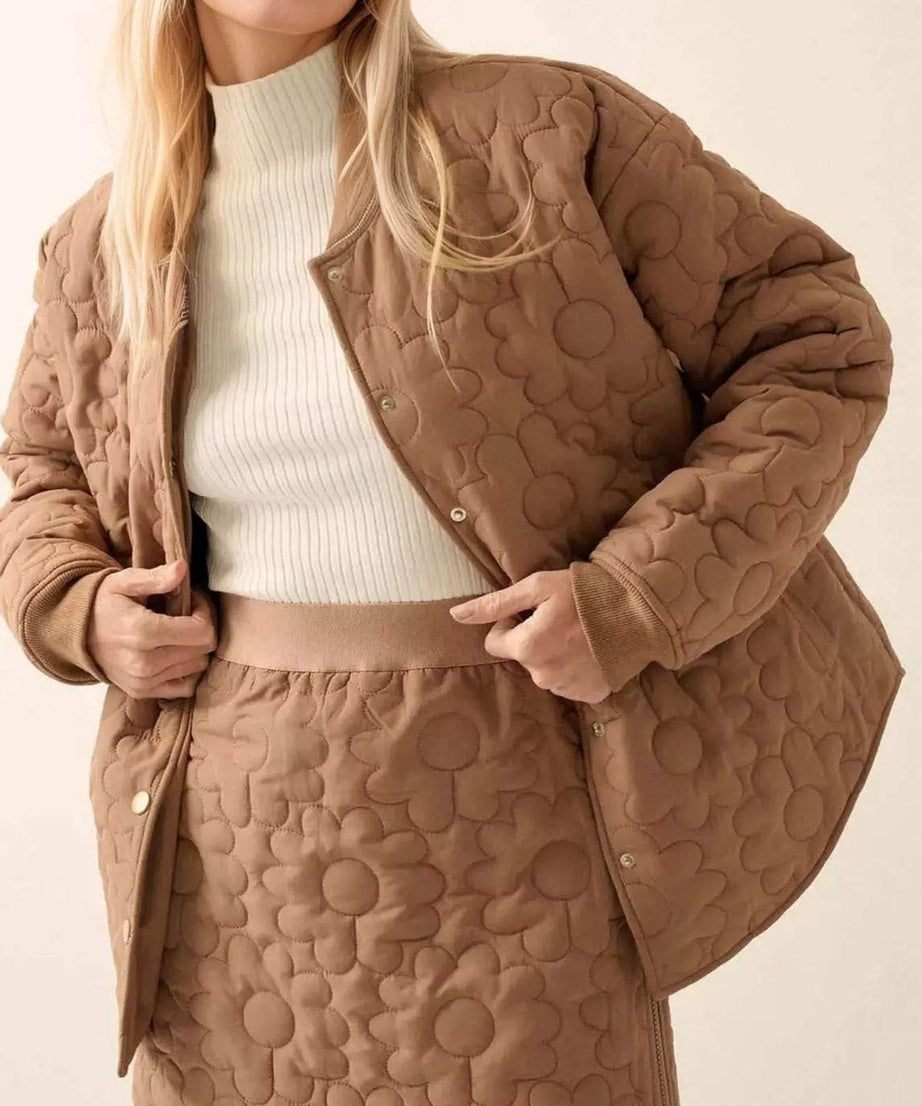 Textured Snap Down Outerwear - ELY VESSA LLC