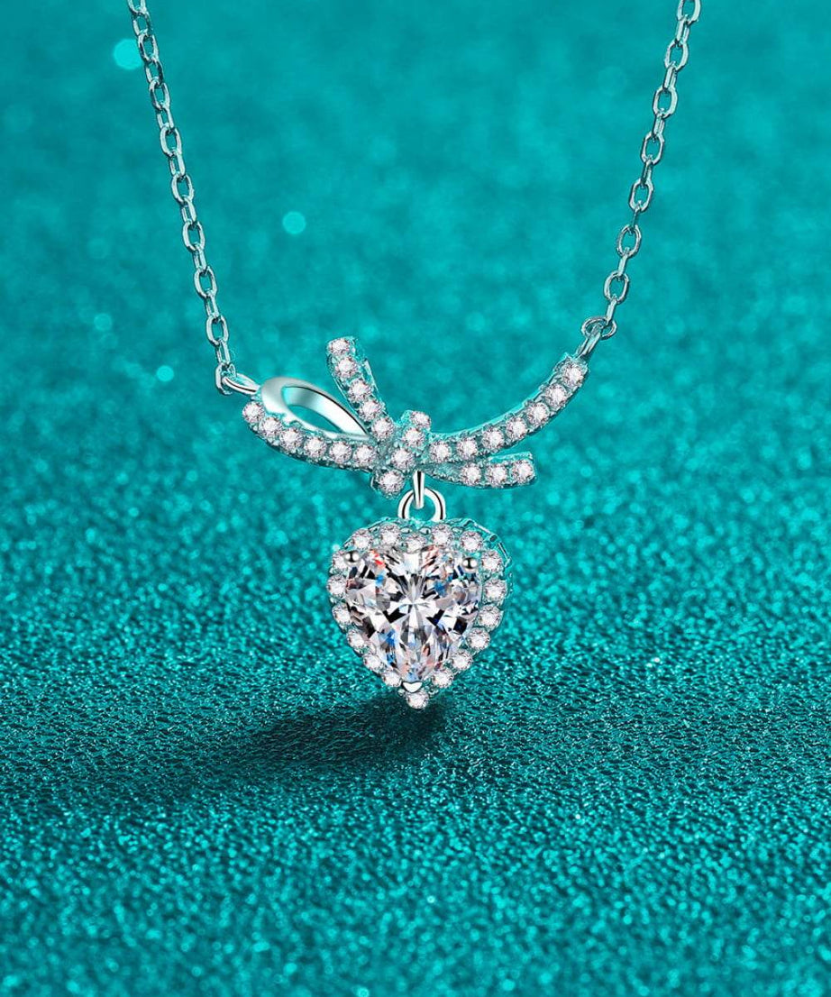 1 Carat Moissanite Heart Pendant Necklace - ELY VESSA LLC