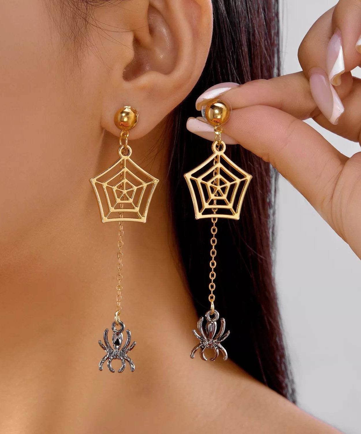 18K Gold-Plated Spider Drop Earrings - ELY VESSA LLC