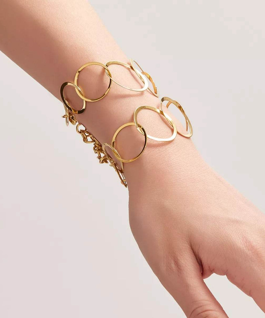 18K Gold-Plated Titanium Steel Round Bracelet - ELY VESSA LLC