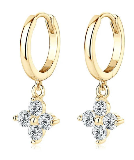 925 Sterling Silver Moissanite Hoop Drop Earrings - ELY VESSA LLC