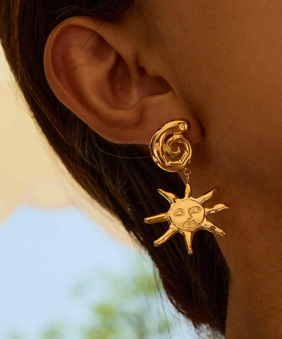18K Gold-Plated Sun Drop Earrings - ELY VESSA LLC