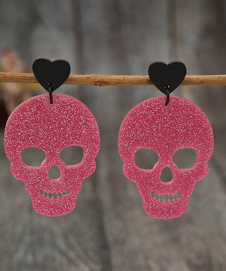 Acrylic Skeleton & Heart Earrings - ELY VESSA LLC