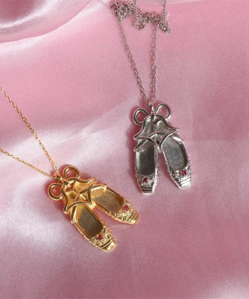Copper Ballet Shoe Pendant Necklace - ELY VESSA LLC