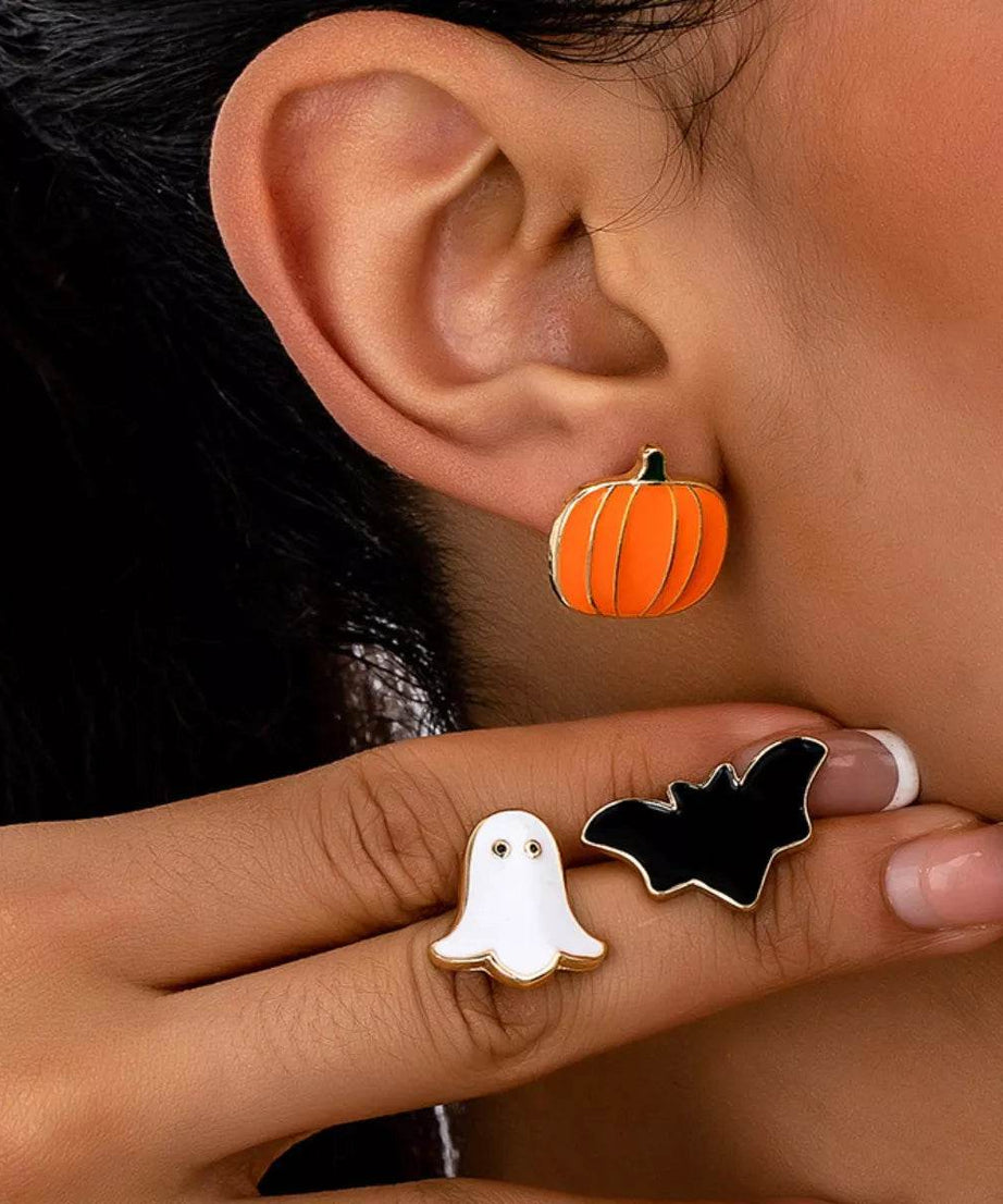 3-Pair Halloween Stud Earrings - ELY VESSA LLC