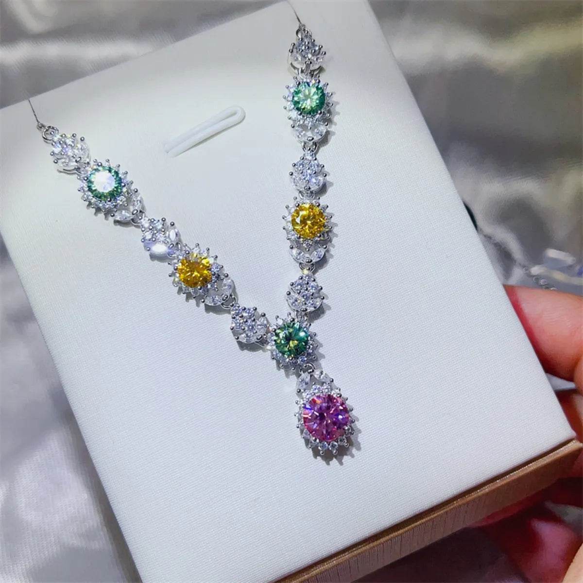 3.5 Carat Moissanite 925 Sterling Silver Necklace - ELY VESSA LLC