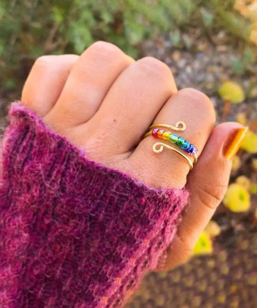 925 Sterling Silver Bead Wrap Ring - ELY VESSA LLC