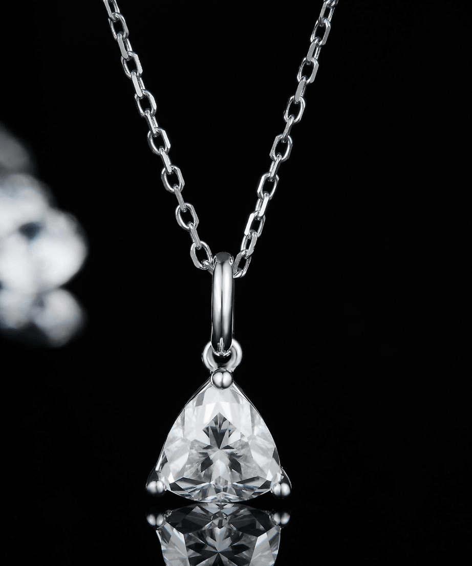 1 Carat Moissanite Pendant 925 Sterling Silver Necklace - ELY VESSA LLC