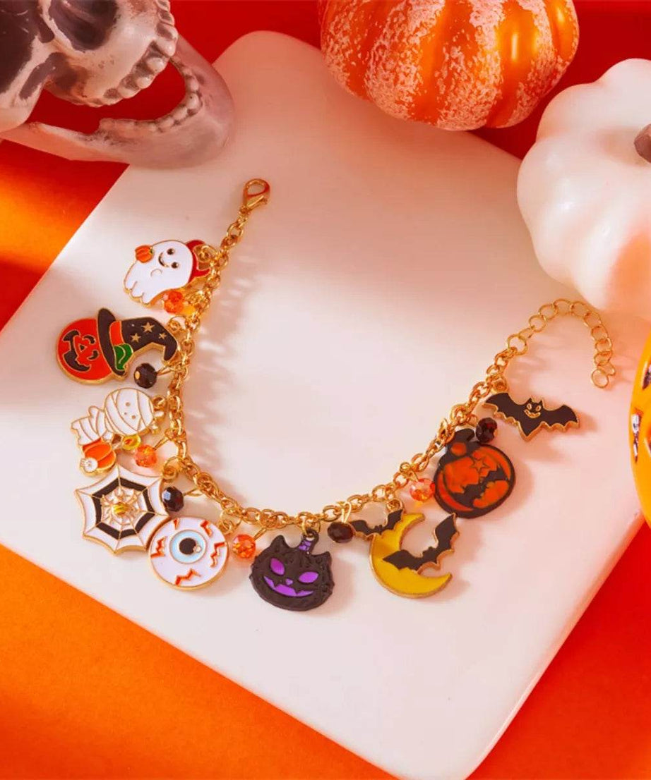 18K Gold-Plated Halloween Charm Bracelet - ELY VESSA LLC