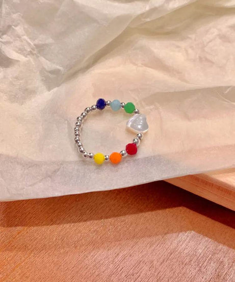 Acrylic Beaded Heart Ring - ELY VESSA LLC