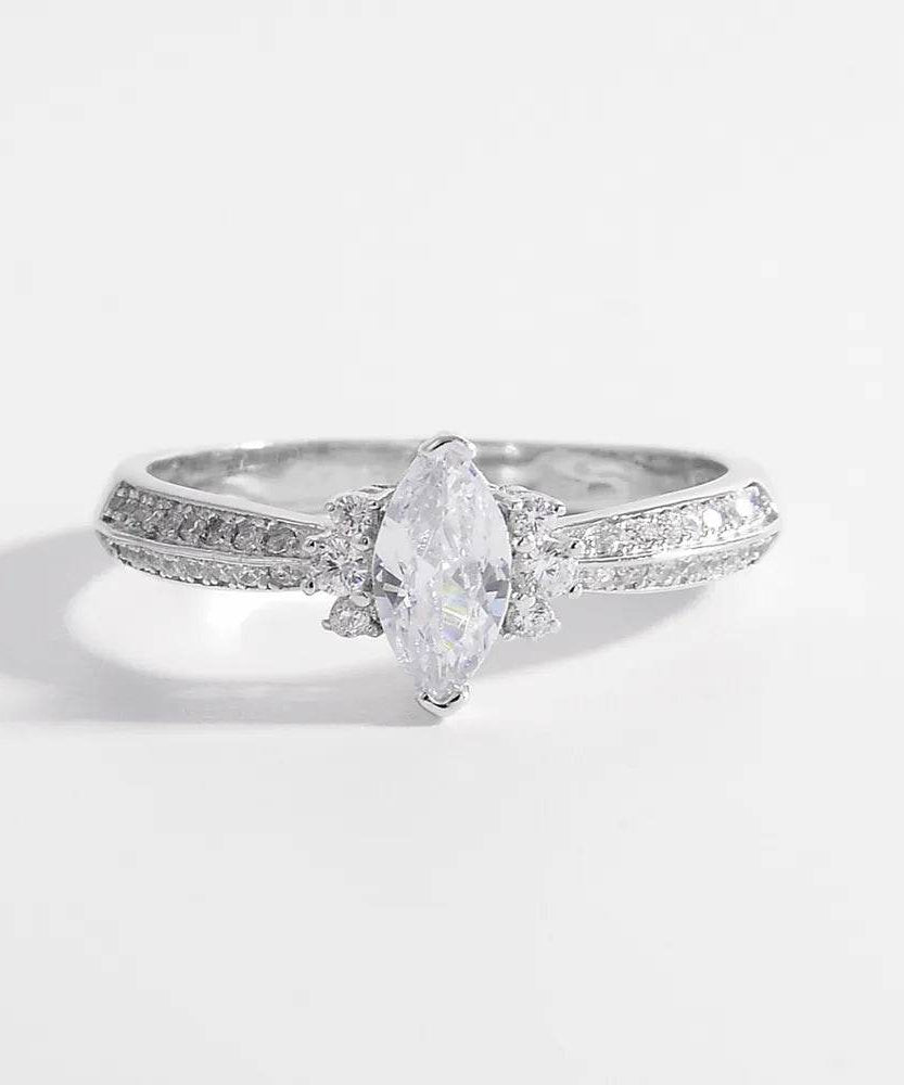925 Sterling Silver Inlaid Zircon Ring - ELY VESSA LLC
