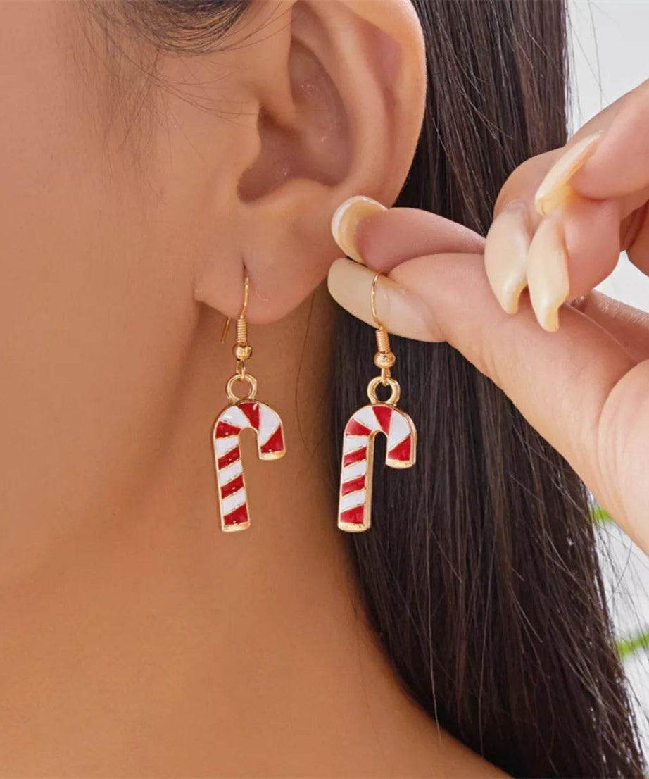 Christmas Candy Cane Earrings - ELY VESSA LLC